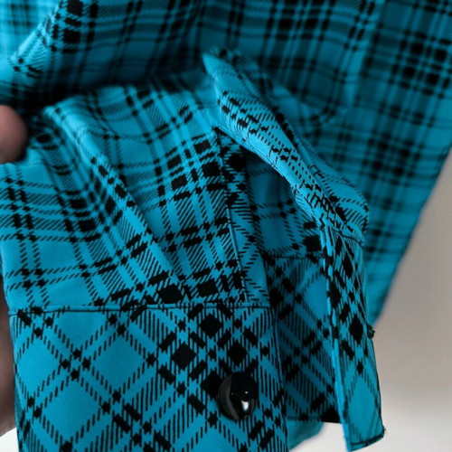 Women's checked long-sleeve shirt like new, black and blue, size M