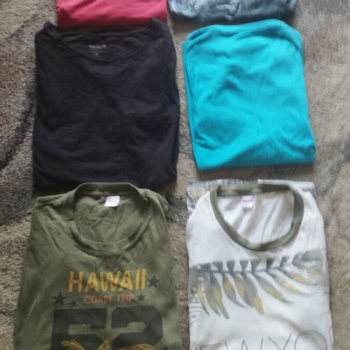 Set of 6 men's cotton T-shirts size M, multicolor brands