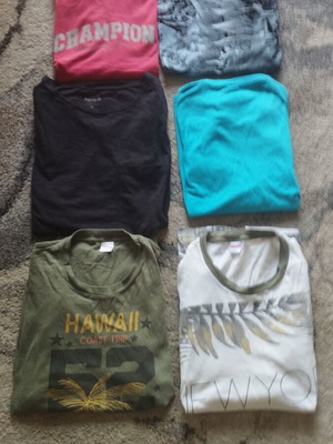 Set of 6 men's cotton T-shirts size M, multicolor brands