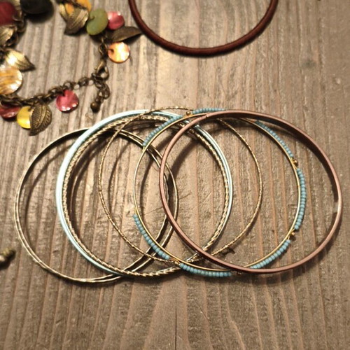Boho style bracelets used, assorted