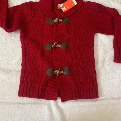 Children's cardigan new, red, age 6, size 116 cm