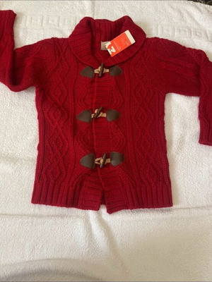 Children's cardigan new, red, age 6, size 116 cm