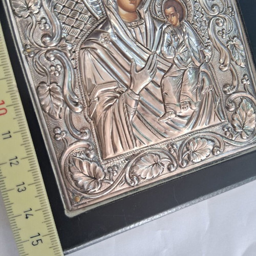 Silver icon of Panagia 950, like new, 16×13.5cm