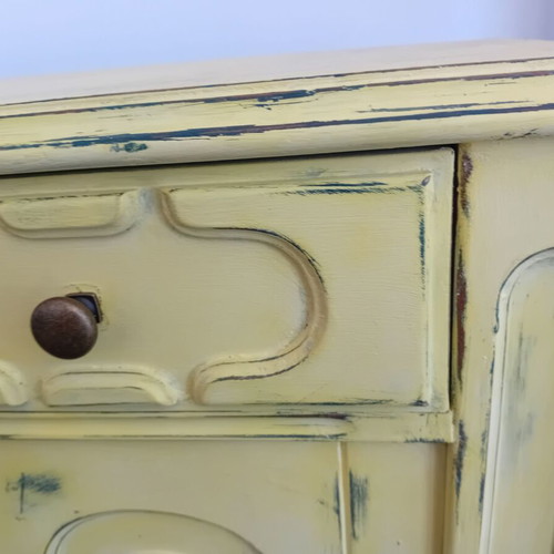 Buffet restored used with yellow chalk finish