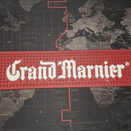 Grand Marnier service bar mat used, rubber, 50cm x 9cm