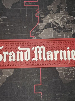 Grand Marnier service bar mat used, rubber, 50cm x 9cm
