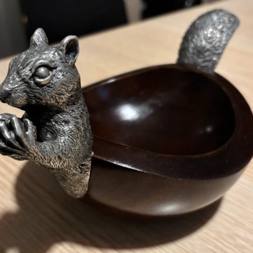 Decorative Bowl with Squirrel like new, woodland style