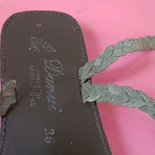 Women's leather sandals with braided straps like new, size 36, black