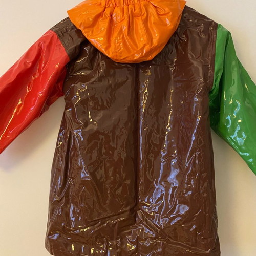 Tuc Tuc waterproof kids jacket used, colorful, size 104 cm