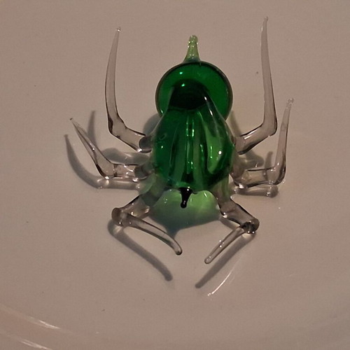 Murano glass spider like new, green