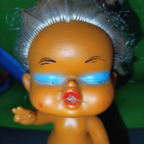 Vintage Hawaiian doll 70s used with thick hair and panties