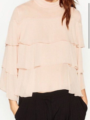 Zara medium πουκάμισο αέρινο μεταχειρισμένο με λεκέ μπροστά