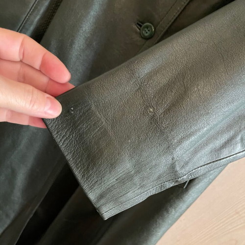 Vintage Leather Trench Coat England Size S M used