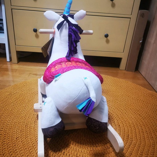 B.Toys Rocking Unicorn Horse like new, natural wood
