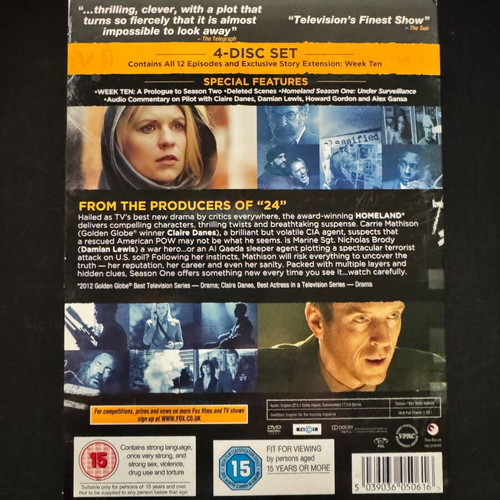 Homeland Season 1 DVD like new, thriller drama adventure series