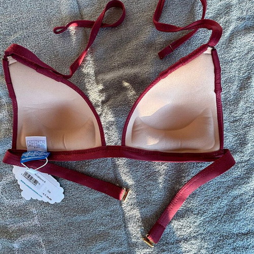 Luna reinforced triangle bikini top 70B new, terracotta color