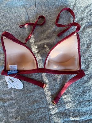 Luna reinforced triangle bikini top 70B new, terracotta color