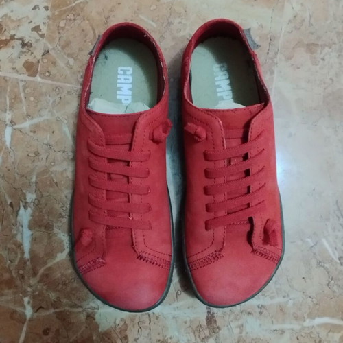 Camper leather shoes for women, red, size 37