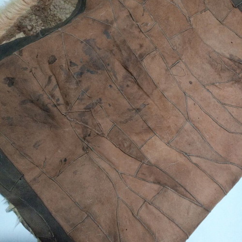Leather Panta wall rug used 54x117 cm with wear marks
