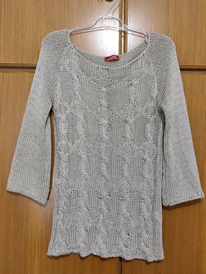 Spring blouse with yarn, like new, size S beige