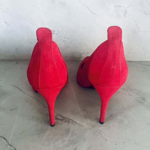 Bershka Red Suede Heels Size 38 New