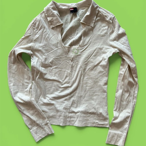 Diesel Y2K vintage cream long-sleeve graphic shirt like new