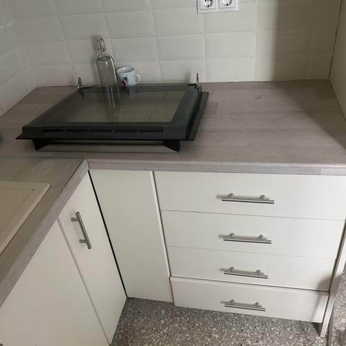 Kitchen cabinets and countertop with sink and faucet like new