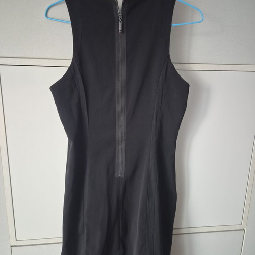 H&M midi dress size 40 black like new with back zipper and slit