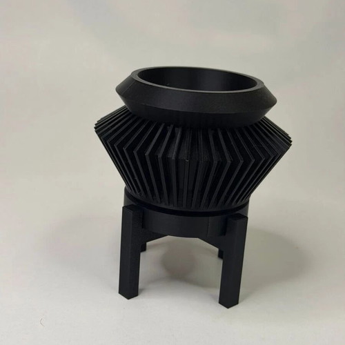 Designer planter set with base 3D printed, modern geometric design