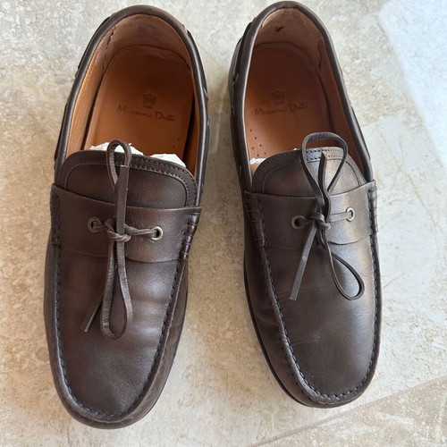 Massimo Dutti leather moccasins men's size 41, like new, dark brown