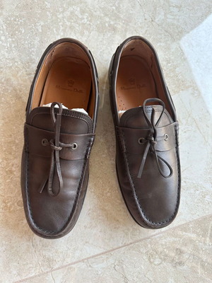Massimo Dutti leather moccasins men's size 41, like new, dark brown