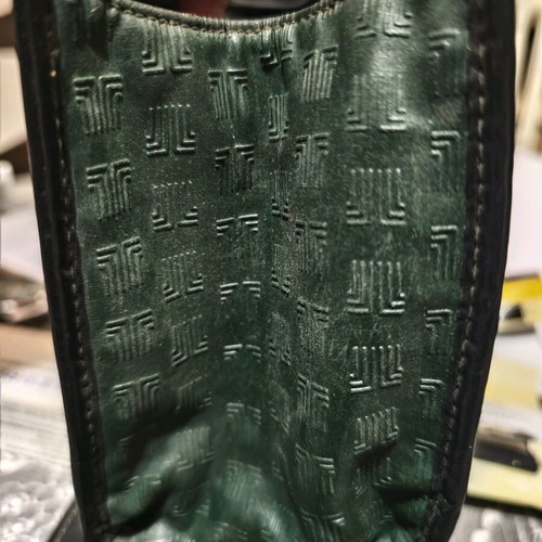 Lanvin vintage clutch used green handheld from 1985