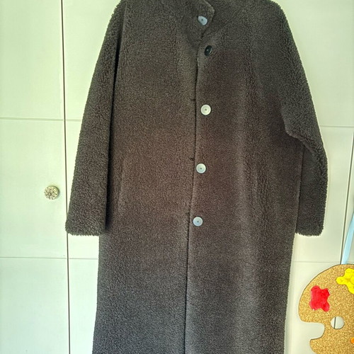 Zara teddy coat like new, black, size L