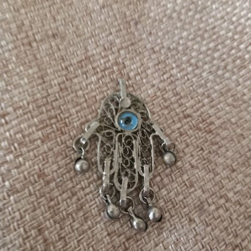 Hamsa Evil Eye used, silver