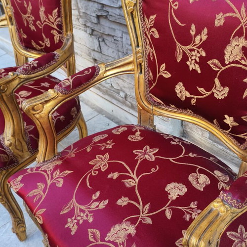 Baroque armchairs like new, set of 2 with brocade upholstery