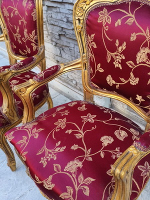 Baroque armchairs like new, set of 2 with brocade upholstery