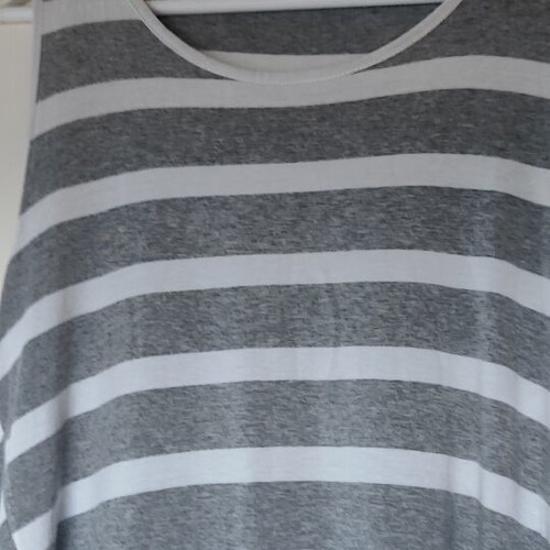 Striped Maxi Dress gray and white one size like new