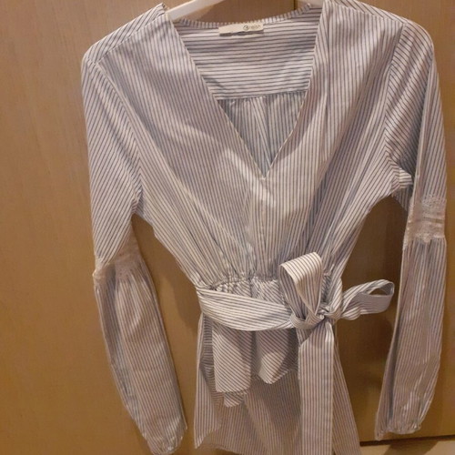Relish asymmetrical shirt new, 100% cotton, turquoise