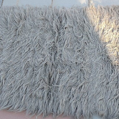 Flokati runner gray new, 80 cm x 300 cm