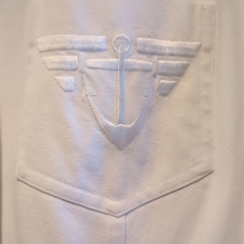 Laurel white long jacket like new with 4 buttons and embroidered pocket