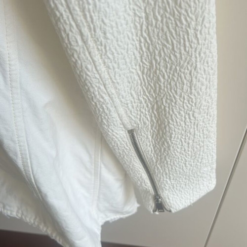 Linen biker jacket Zara M like new, white, silver buttons and zipper