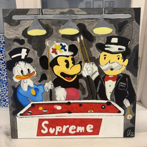 Supreme × Bape × Chrome Hearts Pool Night artwork