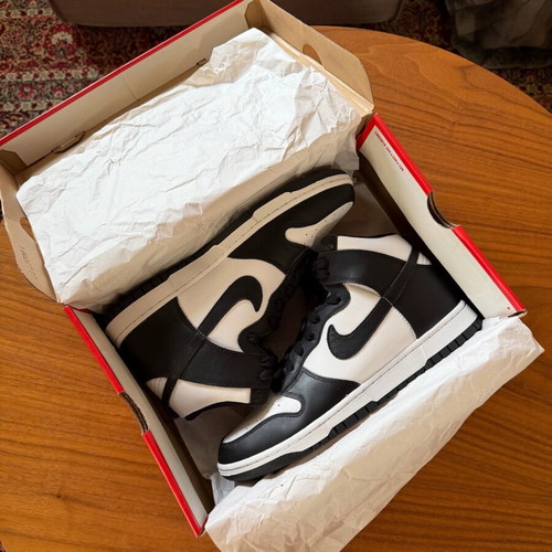 Nike Panda Dunk High new, size 44.5, black and white