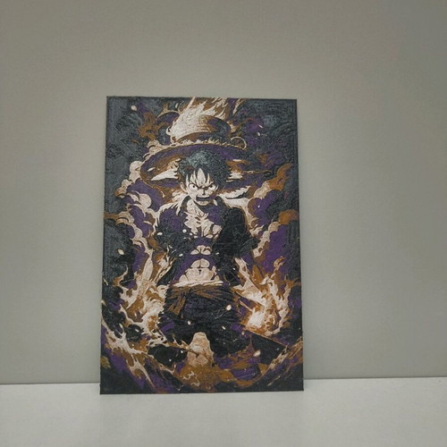 One Piece 3D printed HueForge frame like new