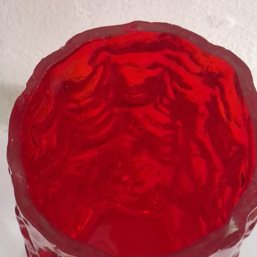 Red lava vase used