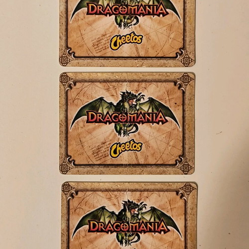 Dragonmania Cheetos collectible cards used, pack of 3