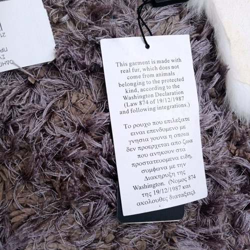 Celestino fur scarf new, 100% rabbit fur and leather