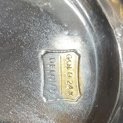 Vintage silver-plated centerpiece with 24k gold details like new