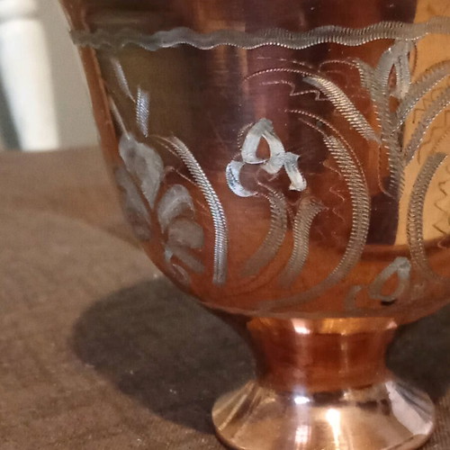 Copper coffee set like new, set of four cups