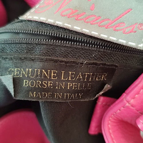 Les Naïades Tote Bag like new, medium size, genuine leather, fuchsia